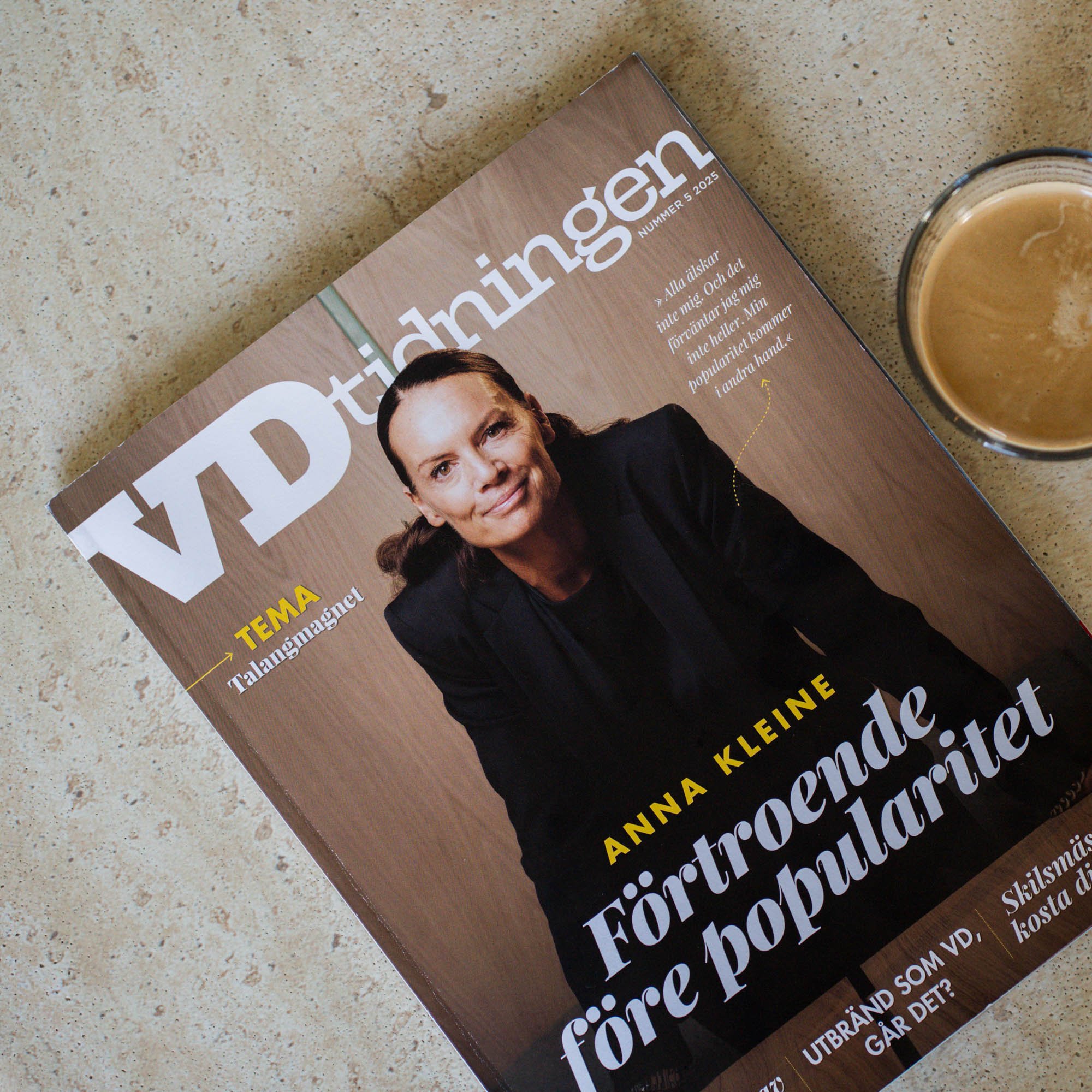 Vår VD Anna Kleine porträtterad i VD-tidningen